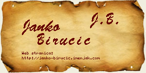 Janko Birucić vizit kartica
